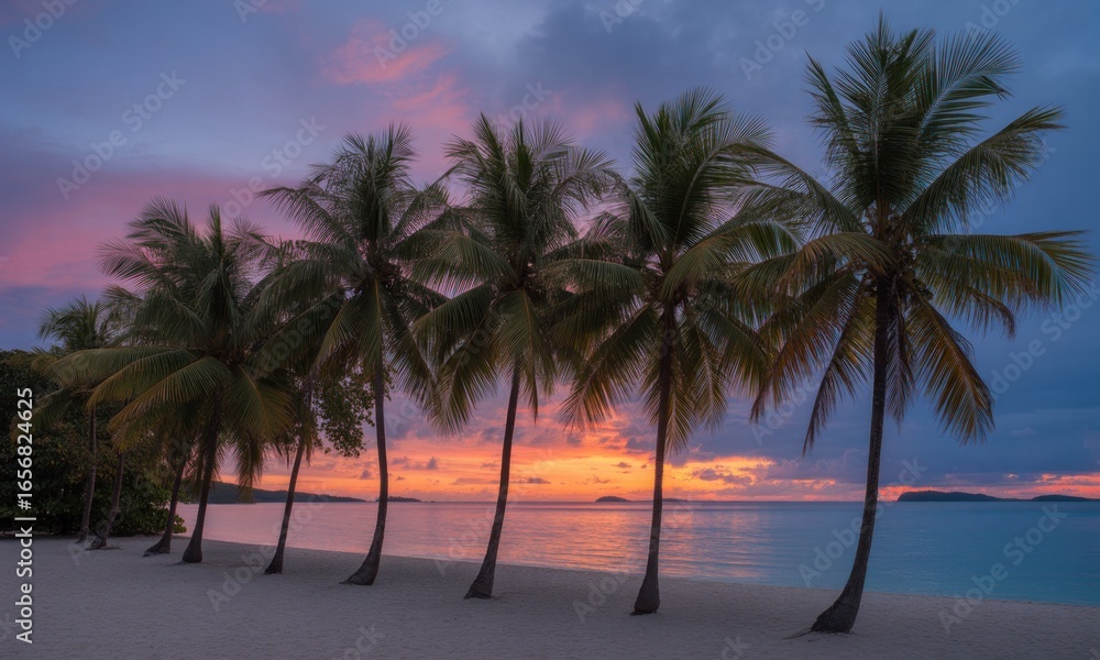 Obraz premium Tropical sunset on a pristine beach