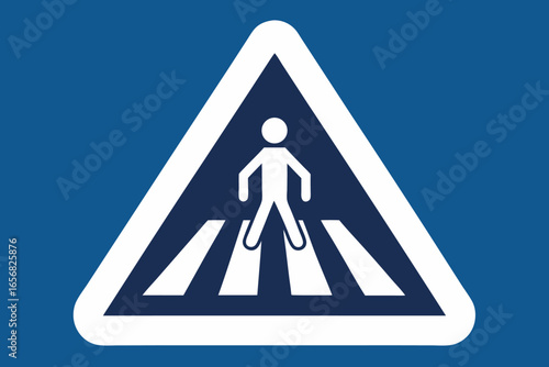 Square shaped traffic sign with dark background and colorful elements