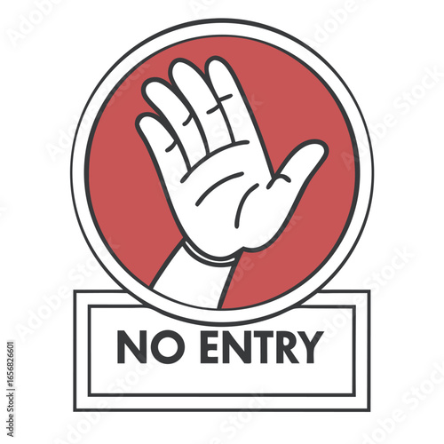 Circular prohibition symbol with a diagonal red line