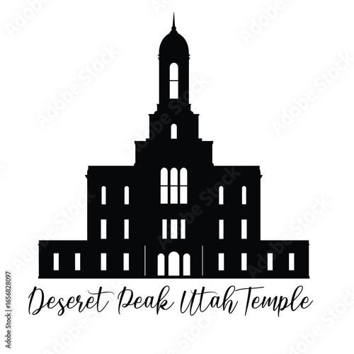 Deseret Peak Utah LDS Temple sketch, Religious drawing, Church Clipart