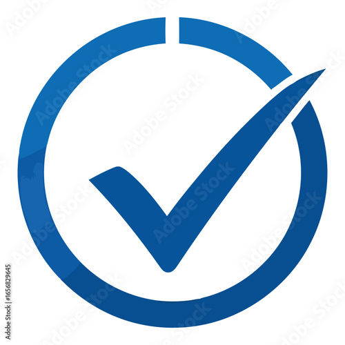 Vector art of blue check mark inside a circle