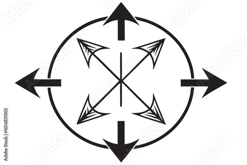 Set of four distinct bidirectional arrow icons with varied styles