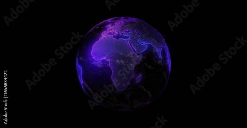 A mesmerizing digital depiction of the Earth, exuding an ethereal, futuristic vibe, with vibrant neon colors and a sense of innovation 