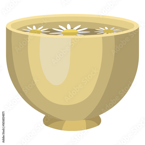 Bowl water camomile illustration