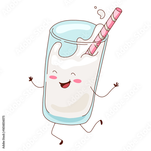 Happy milkshake illustration