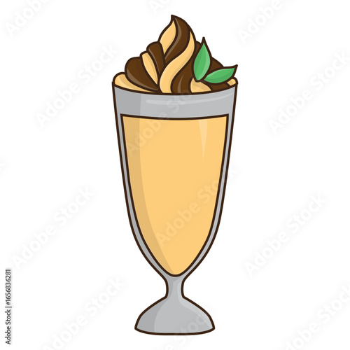 Milkshake caramel dessert