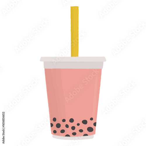 Refreshing bobba drink flat