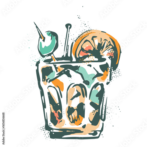 Refreshing cocktail glass