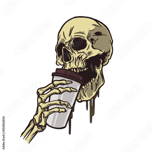 Skull coffee illustration