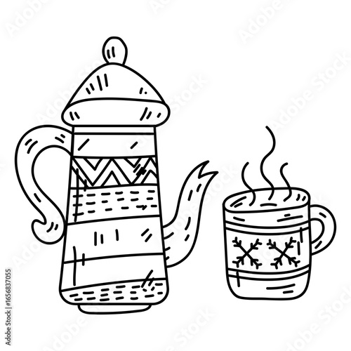 Tea pot and cup line