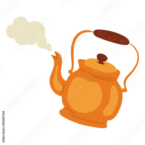 Winter cozy tea pot icon