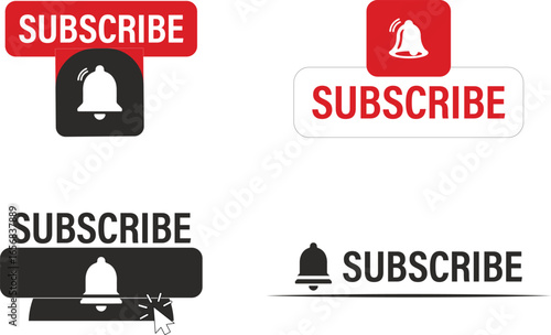 Subscribe icon set collection for online channel