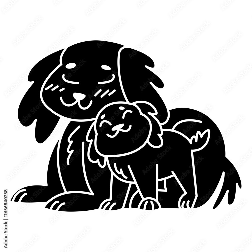 Obraz premium Animals mom and baby dogs