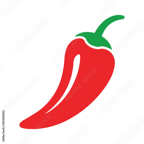 Simple flat vector illustration of a red hot chili pepper