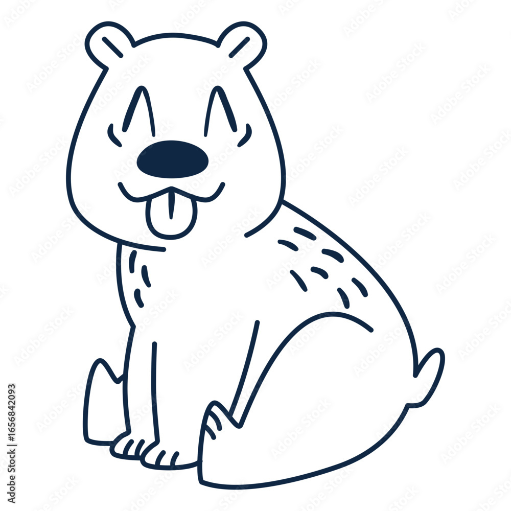 Fototapeta premium Cute cartoon polar bear stroke