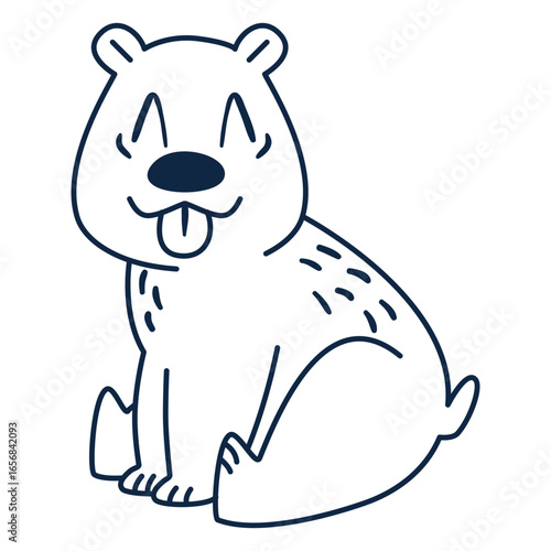 Cute cartoon polar bear stroke