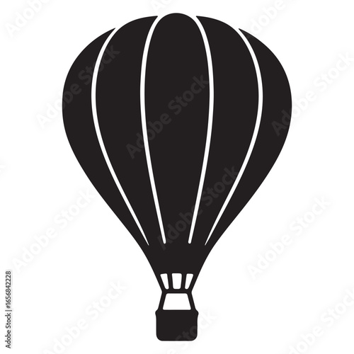 Silhouette Hot Air Balloon Image Representing Freedom and Journey