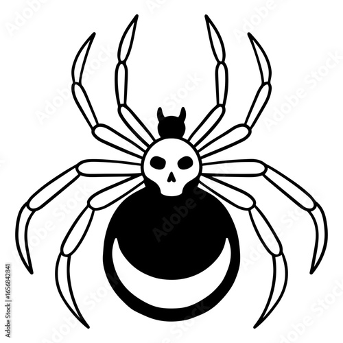 Canvas Print Edgy spider skull design