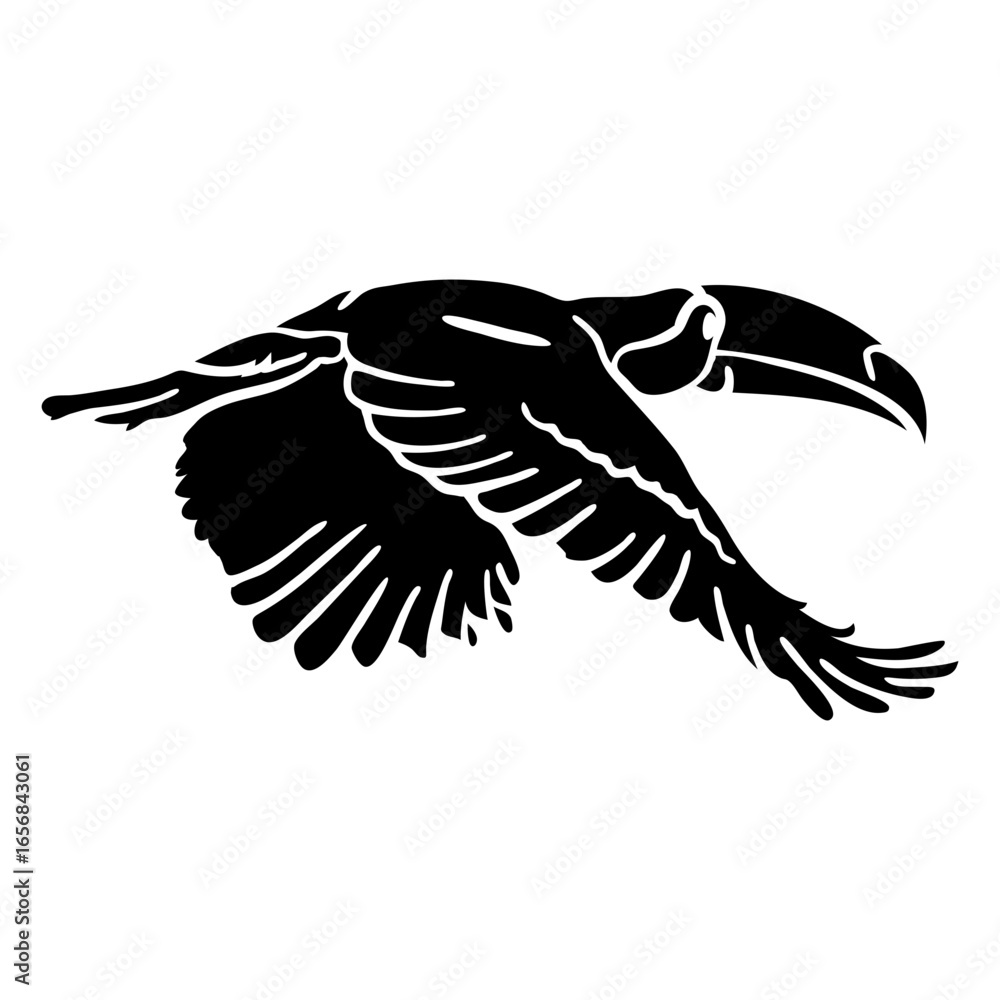 Obraz premium Flying toucan cut out