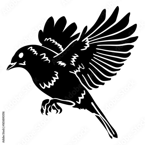Flying crow cut out