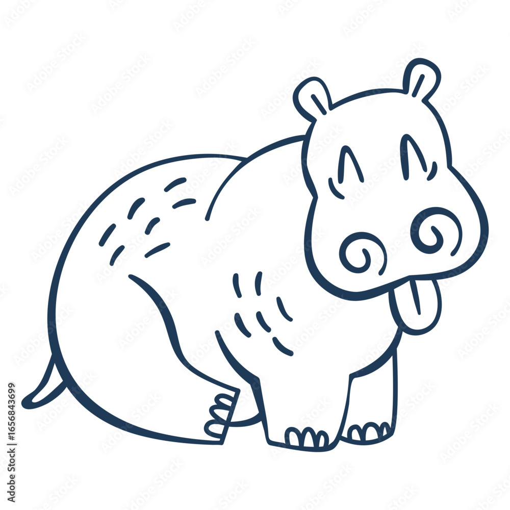 Fototapeta premium Hippopotamus stroke