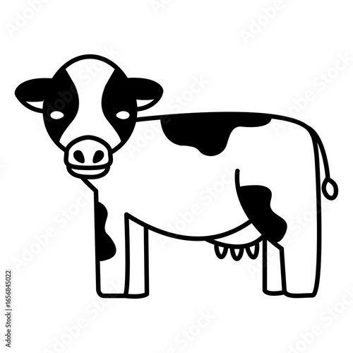 Sideways filled stroke milk cow