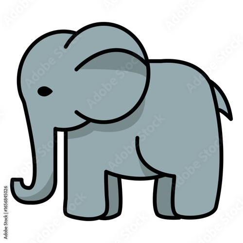 Sideways color stroke elephant