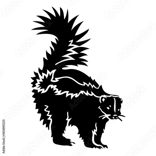 Skunk with tail up cut out