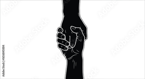 Vector art of a helping hand reaching out to another hand, symbolizing support, care, and trust in a relationship