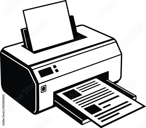 Printer machine printing documents and paper sheets
