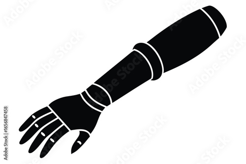 prosthetic arm vector icon silhouette illustration