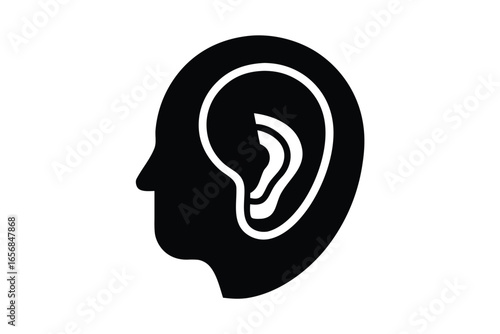 hearing aid icon vector icon silhouette illustrati