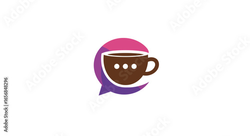 Coffee Cup with Speech Bubble - Symbolizing Coffee Conversations