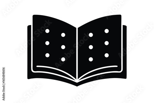 braille book icon vector icon silhouette illustrat