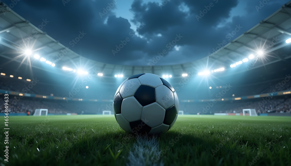 Obraz premium Fußball vor Anpfiff im vollen Stadion – Magisches Wallpaper – Fantastisches Hintergrundbild