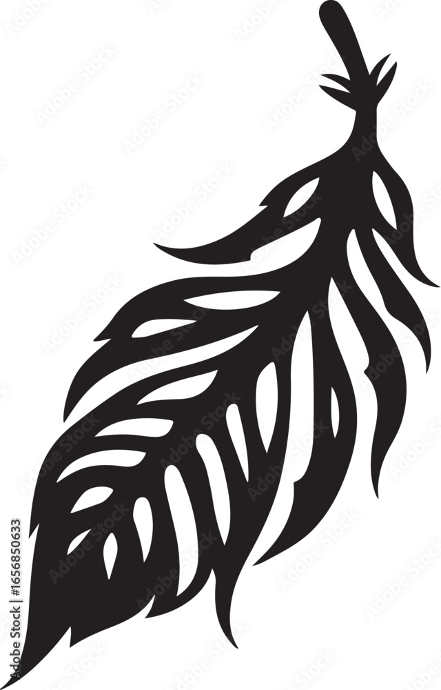 Obraz premium Stylized Feather Silhouettes – Hanging and Horizontal Design