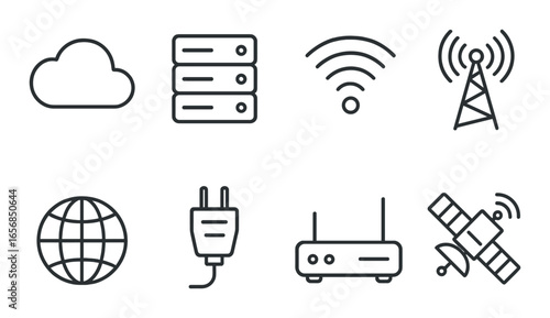 Financial icons set: card, mobile payment, wallet, cash register, shopping bag, coins