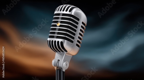 Studio Microphone Capture for Podcasting Home Studio Image Professional Environment Close-Up Broadcasting Concept
