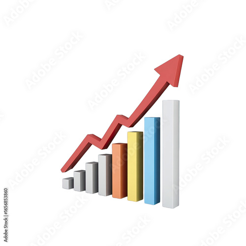 Colorful bar graph showing upward trend. Free Download Colorful bar graph showing upward trend. - GFXLoad