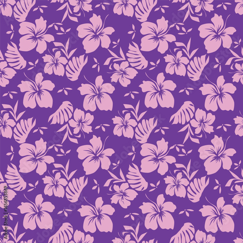 Wallpaper Mural Seamless patter with blue flowers. Vector illustration. Fabric print Torontodigital.ca