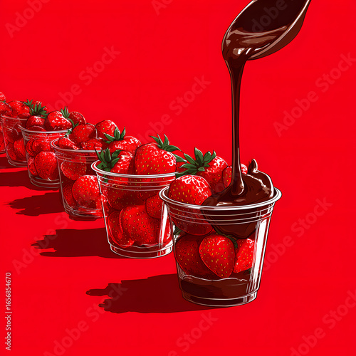 Fresh strawberries drenched in rich chocolate, a decadent treat for any occasion