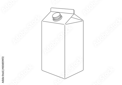 A gray line drawing of a rectangular carton with a screwon cap centered at the top