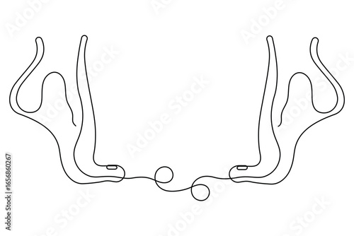 Human foot sole one line vector illustration