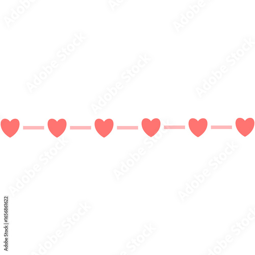 Heart Garland Illustration Chain of Love for Valentine's Day Designs