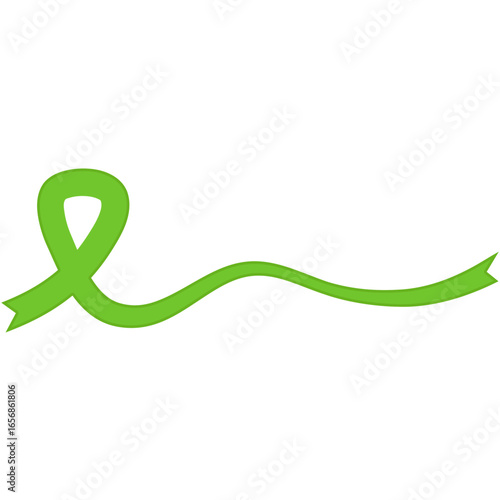 Vibrant green ribbon illustration representing awareness, support, and charitable causes, perfect for various campaigns.
