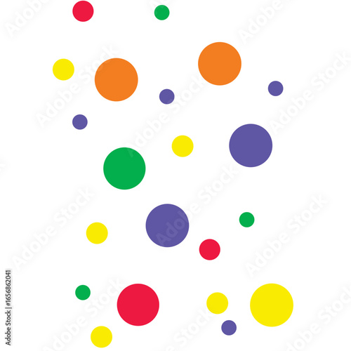 Colorful Dots Abstract Pattern A Playful Design with Bright Circles and Geometric Shapes on White Background