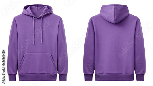 3d purple hoodie front and back view