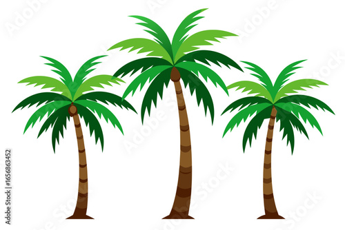 Vibrant tropical palm trees create a serene beach paradise scene evoking relaxation and vacation dreams perfect for summer travel promotions and coastal lifestyle branding