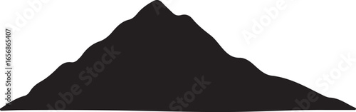 Mountain peak silhouette simple black and white