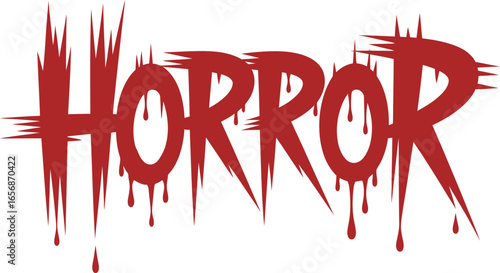 Red dripping horror text on white background font blood